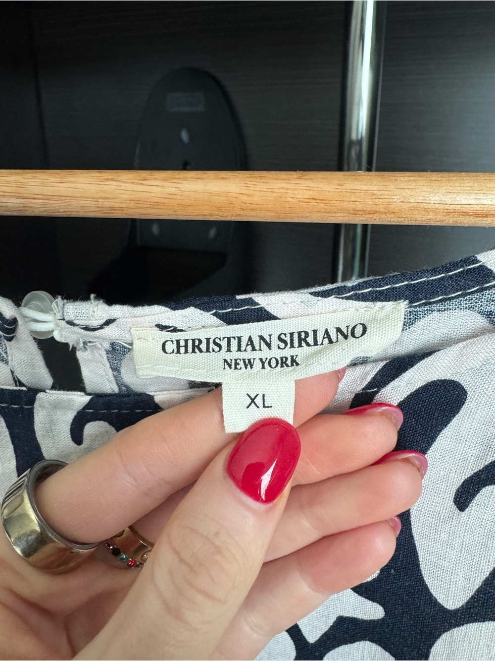 Christian Siriano Linen Blend Rabbit-Print Flutter-Sleeve Blouse XL - Picture 2 of 5
